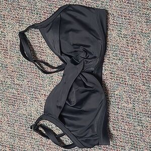 Athleta  BlackTwisted Front Bikini Swim Top.